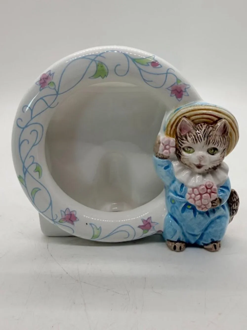 Schmid Beatrix Potter Tom Kitten Ceramic Grannycore Picture Frame Vtg 1988 3”